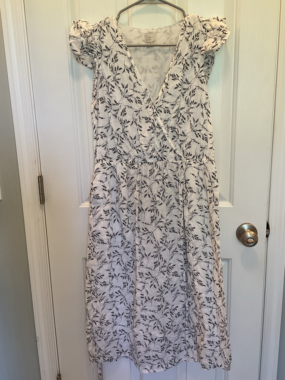a new day White and Black Floral Print Wrap Dress